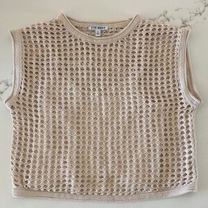 Steve Madden Beige Mesh Tank Top Small